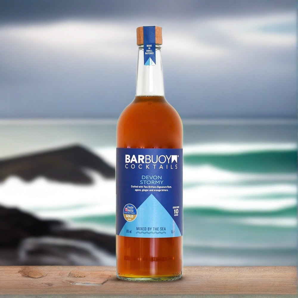 1L bottle of barbuoy devon stormy ready made rum cocktail