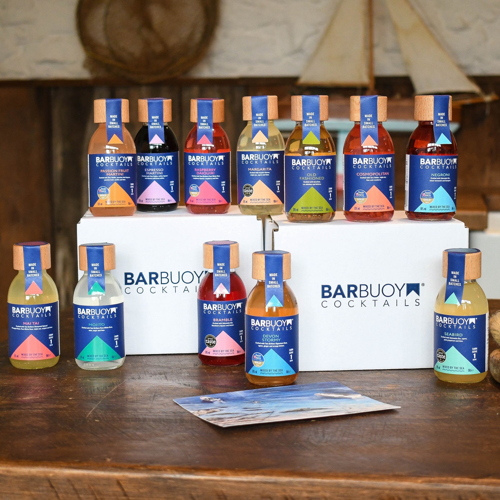 full range gift box of barbuoy ready made cocktails (12 10cl single servings)