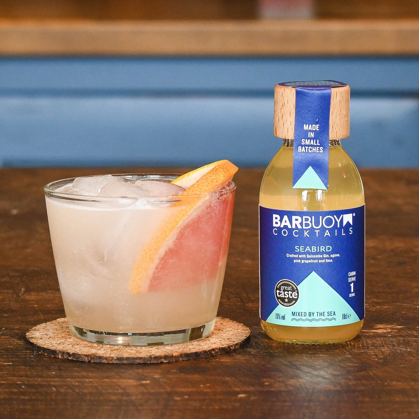 grapefruit gin ready made cocktail (seabird) by barbuoy cocktails