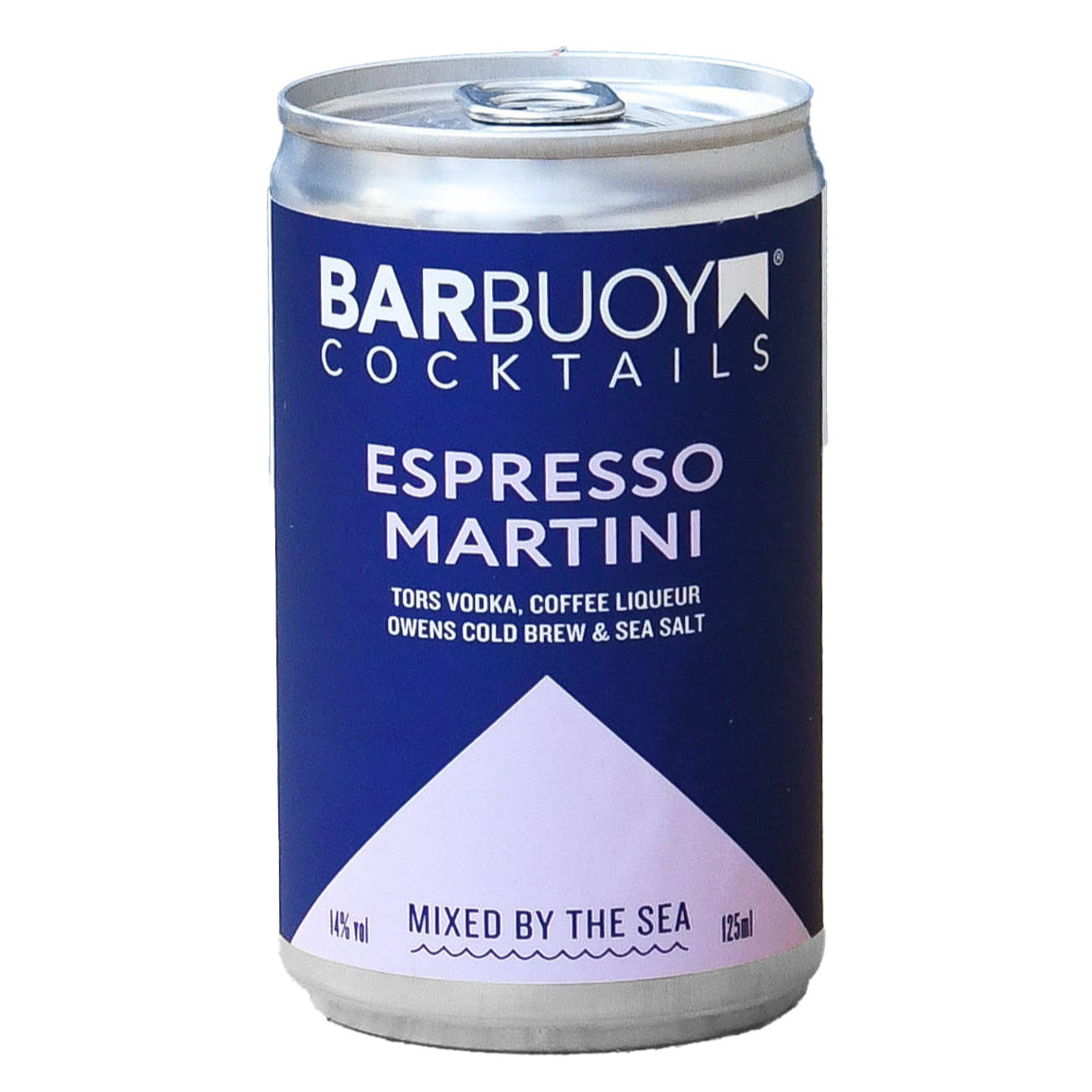 Bar Buoy Ready to drink Espresso Martini made with vodka, coffee liqueur and a touch of sea salt