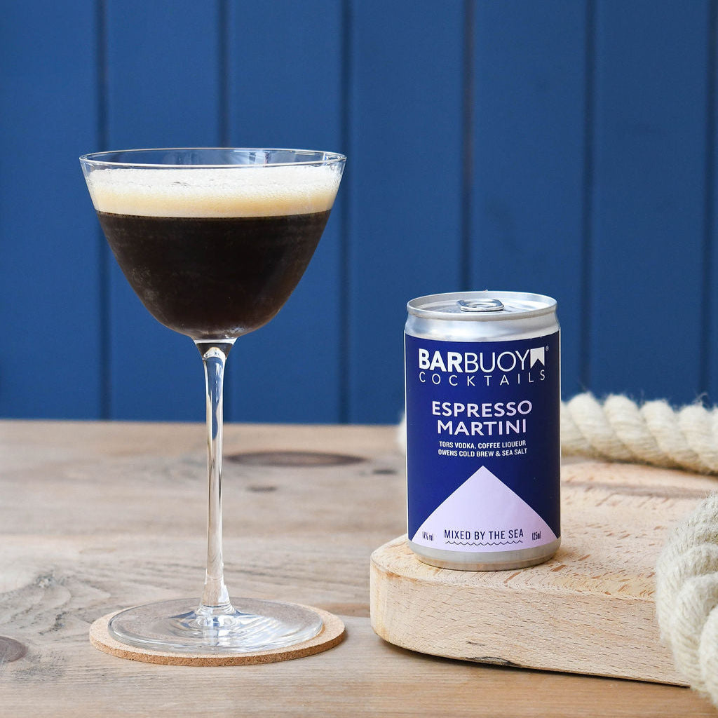 Bar Buoy Ready to drink Espresso Martini made with vodka, coffee liqueur and a touch of sea salt