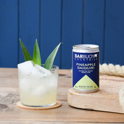 Bar Buoy Pineapple Daiquiri can featuring tropical pineapple, coconut and Salcombe Rum