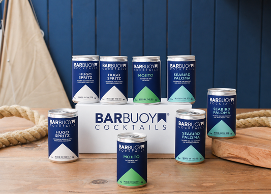 Spritz Set: three Hugo Spritz, three Seabird Paloma and two Mojito cans with a Bar Buoy gift box