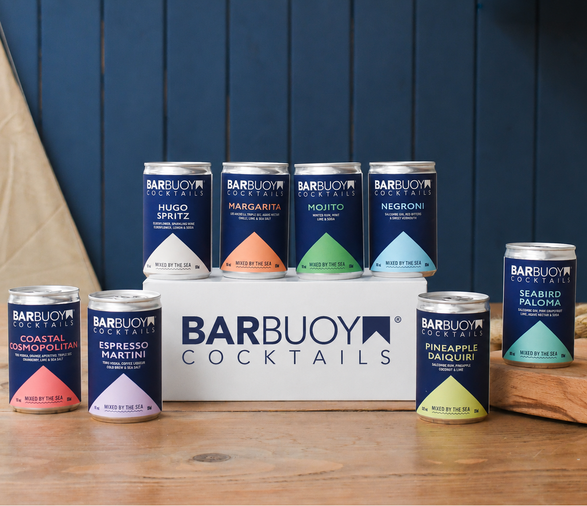 Taster Set: one can of each of the eight Bar Buoy cocktails with a gift box