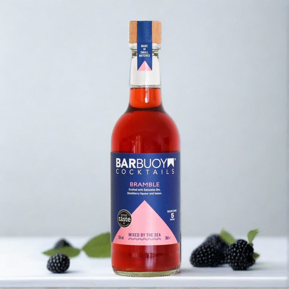 50cl barbuoy bramble blackberry ready made cocktail bottle