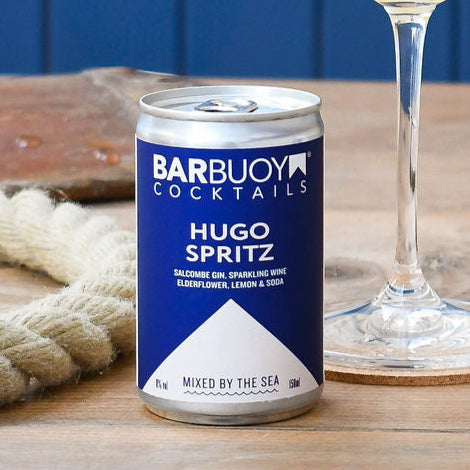 Light and floral hugo spritz can with elderflower, sparkling wine and salcombe gin